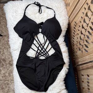 Kenneth Cole New York Black Strappy Swimsuit